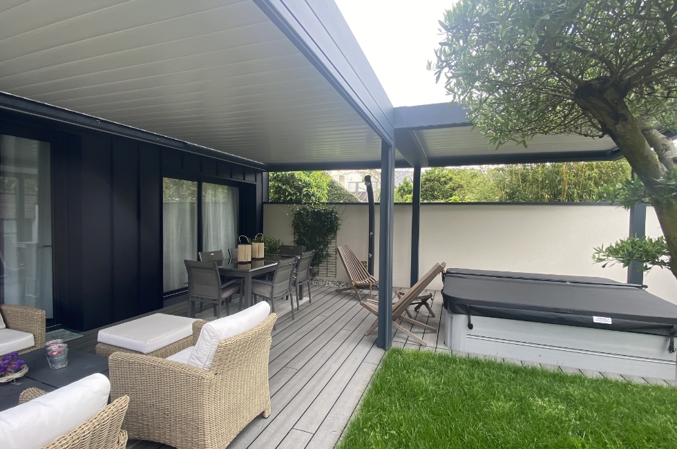 Réalisation Stores Nantais double pergola