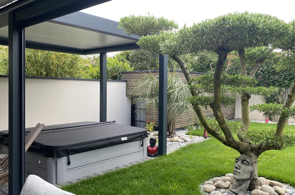 Réalisation Stores Nantais double pergola