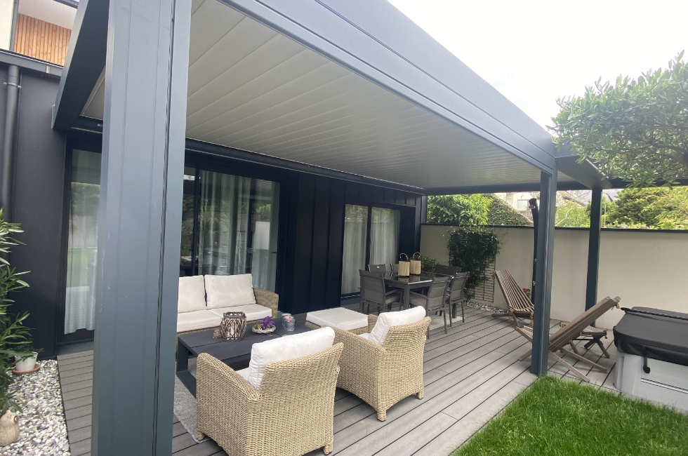 Réalisation Stores Nantais double pergola