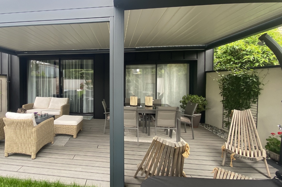 Réalisation Stores Nantais double pergola